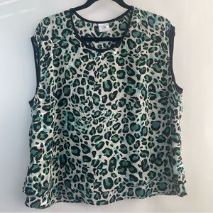 Cabi Animal Print Tank Top Size Large